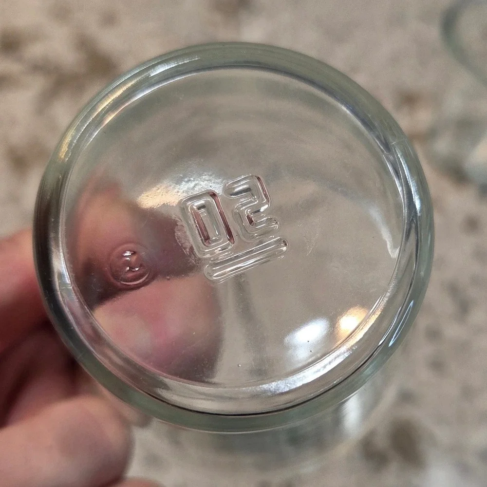 Set of 6 Clear Glass Yogurt Pudding Jars Farmhouse Kitchen Storage 3 Inch
